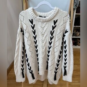 Cozy White and Black Zara knit Sweater
